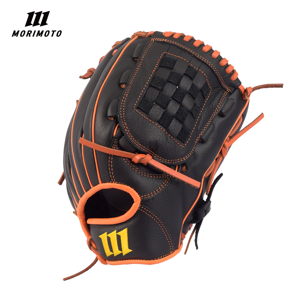 모리모토 MPN600 카우레더 글러브 블랙/오렌지 12인치 (우투)